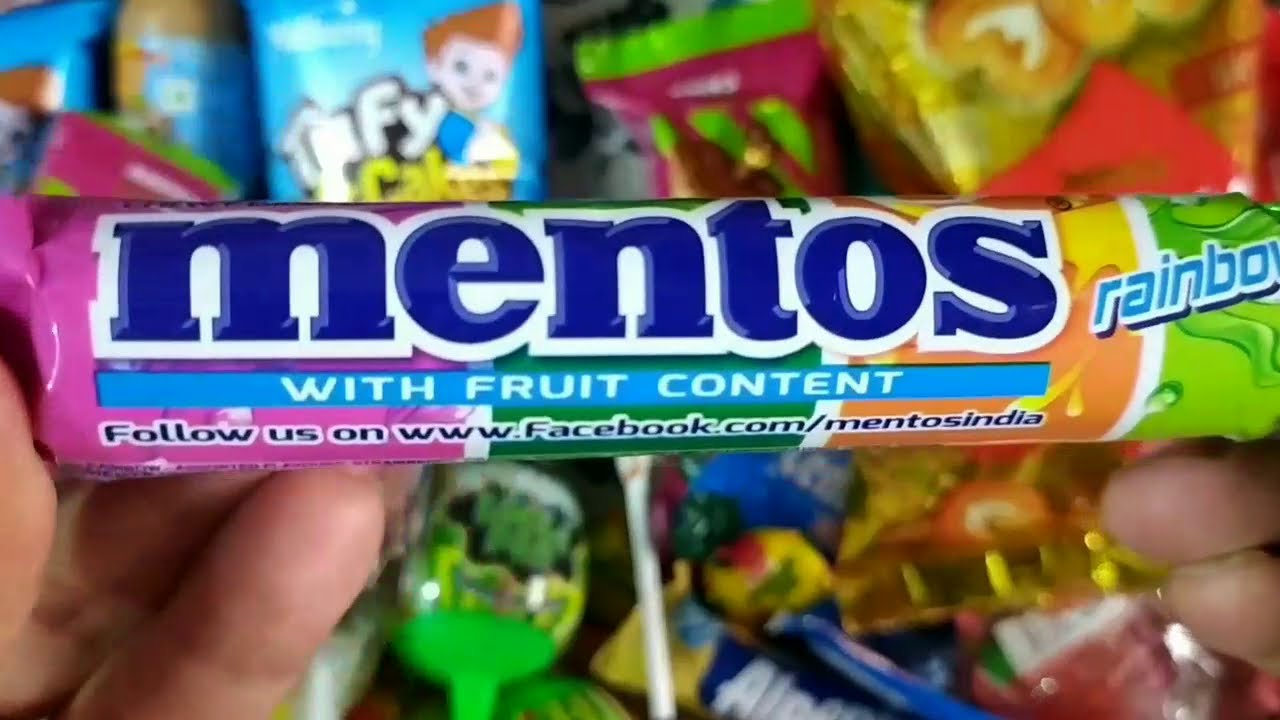 Mentos Rainbow With Fruit Content Pack of 10 , Strawberry, Orange, Watermelon