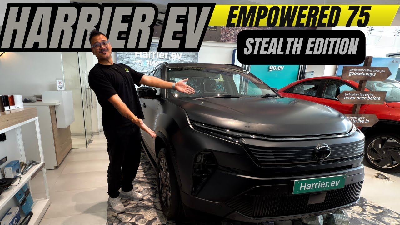 BLACK BEAST! TATA Harrier EV STEALTH Edition - EMPOWERED 75 - Detailed Walkaround.