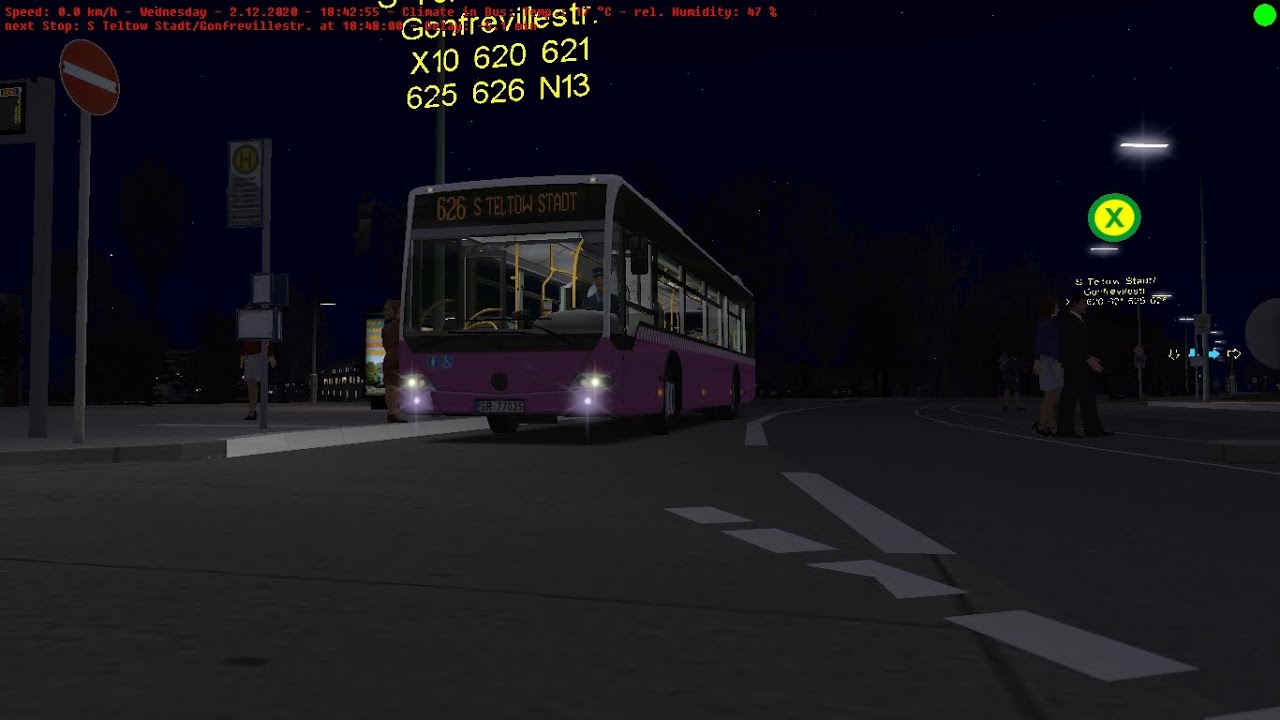 Omsi 2 Berlin BRT Line 626 From Stansdorf Betriebshof to S Teltow Stadt With MB C628 LF