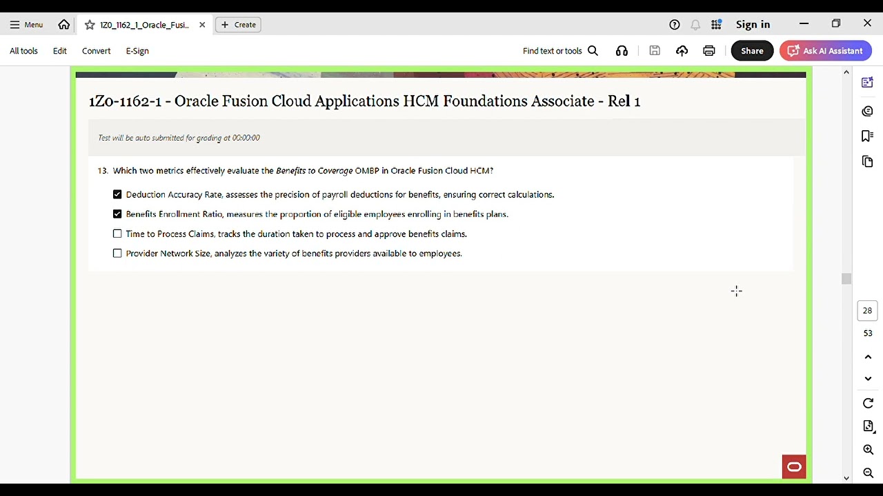 1Z0-1162-1. The Oracle Fusion Cloud Applications HCM Process Essentials Certified exam AUGUST 2025