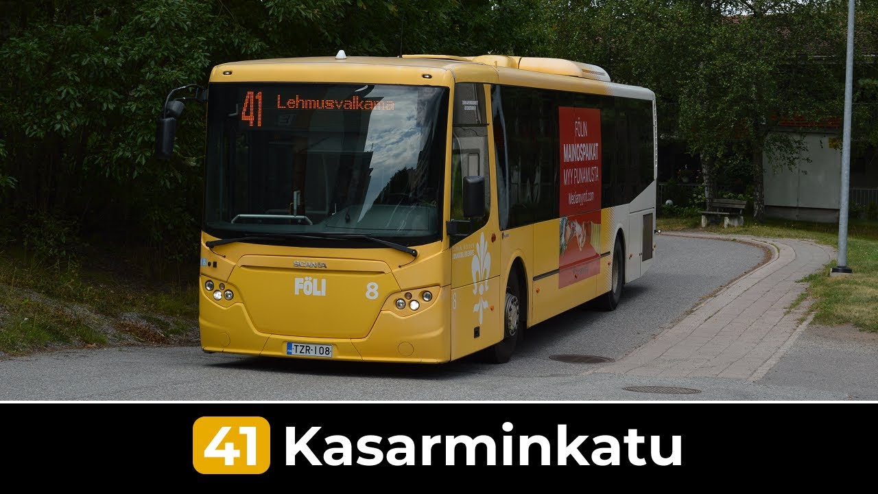 Turku Föli Linja 41: Lehmusvalkama - Kasarminkatu (Nopeutettu) | Turun Kaupunkiliikenne 8