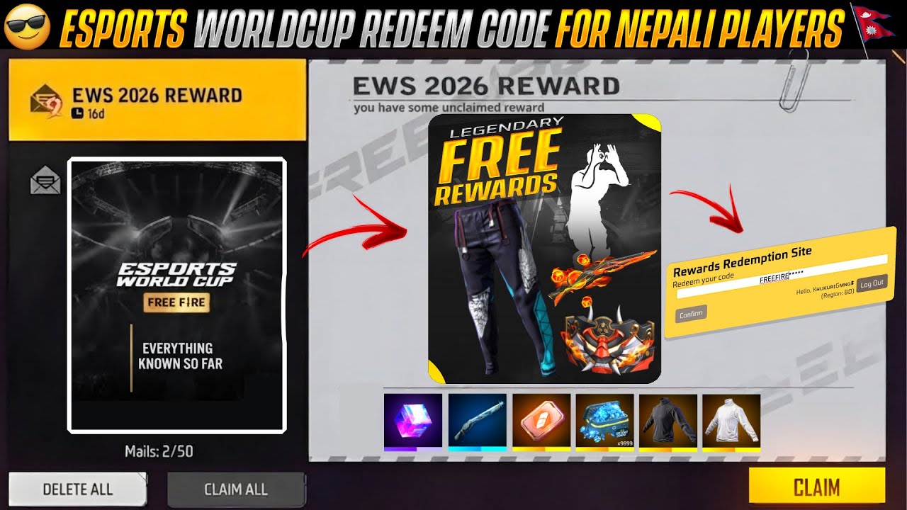 Claim EWC 2026 Redeem Code 😮 - 9Th Anniversary Gift From Garena | FreeFire New Event Today 