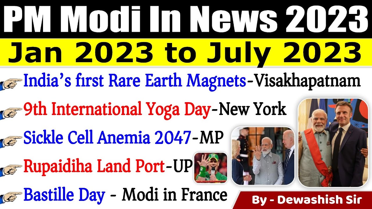 PM Modi in News 2023 | प्रधानमंत्री मोदी न्यूज 2023 | Jan 2023 to July 2023 | Current Affairs 2023