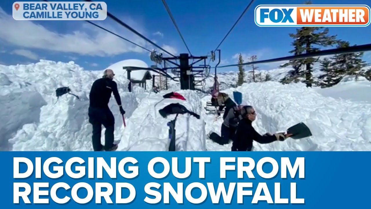 California Resort Buried In Record Snow, Digging Out Ski Lifts Engulfed In Feet Of Snow