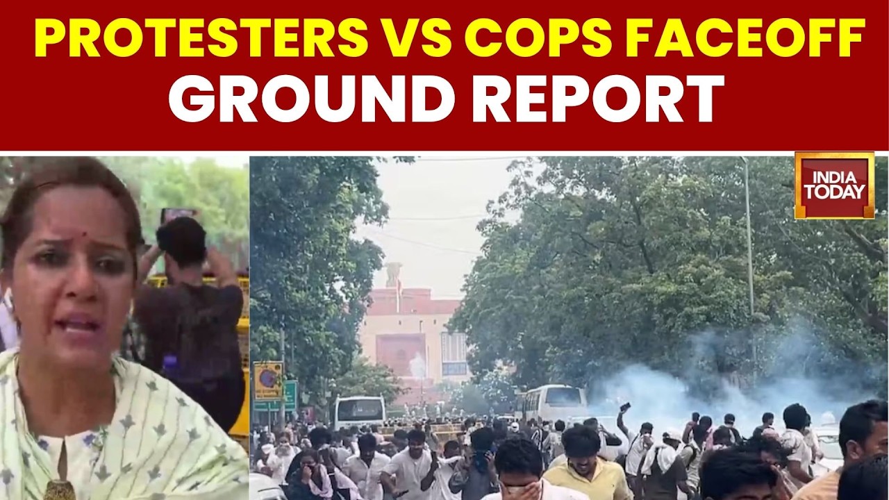 Tear Gas Fired Near Parliament As Protesters Seeks Dharmendra Pradhan's Resignation | Ground Report