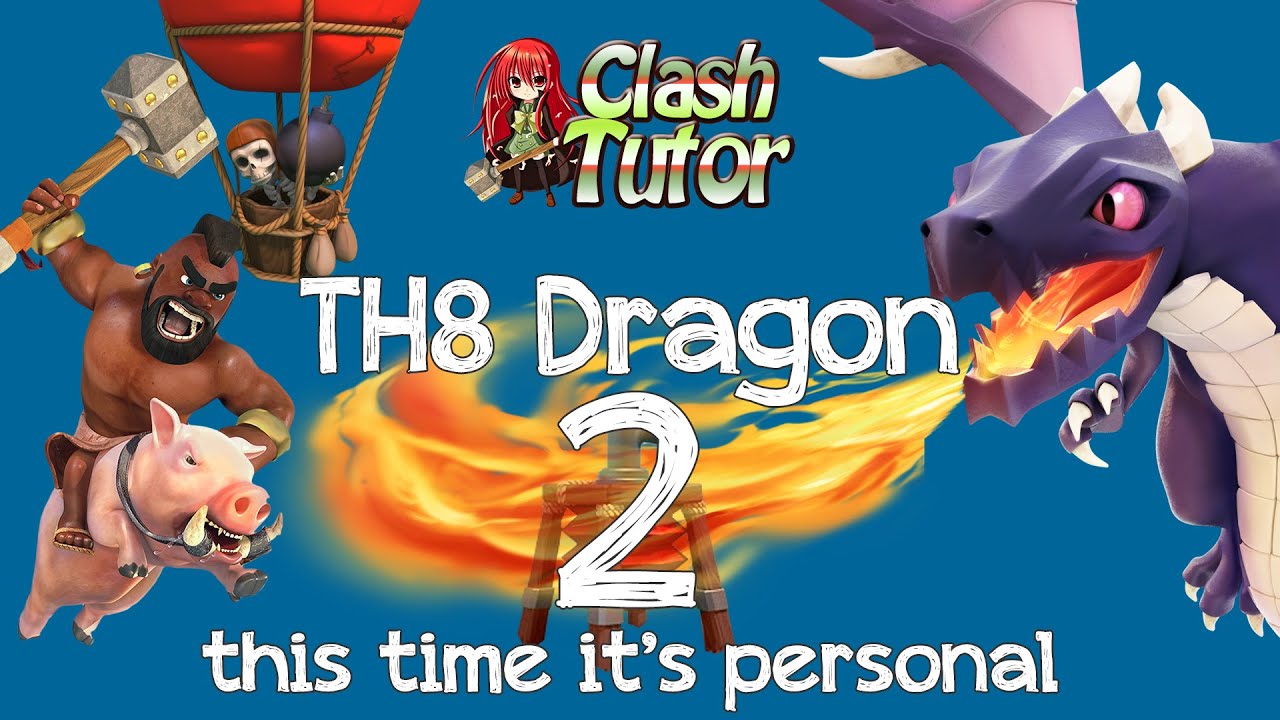 UPDATED Clash of Clans TH8 Dragon 3 Star Clan Wars Attack