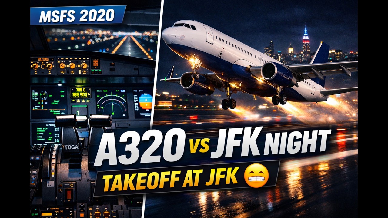 Can This A320 Take Off at JFK at Night 🌃  MSFS 2020 || YES or NO 👇