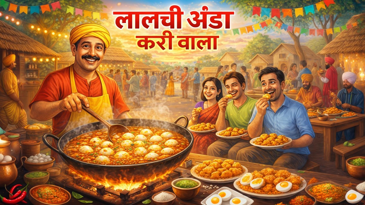 लालची अंडा करी वाला | hindi kahaniya || cartoon story || hindi story || moral story