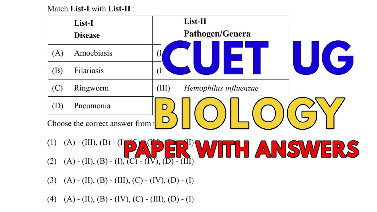 CUET UG BIOLOGY PAPER | CUET UG 2025 | CUET UG BIOLOGY QUESTION ANSWER | CUET UG  BIOLOGY 2025 EXAM