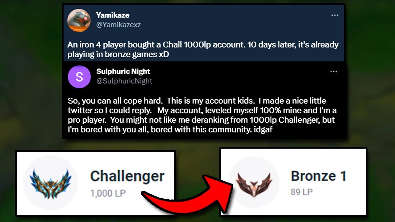 Этот безумный игрок Iron 4 купил аккаунт Challenger с 1000 LP и поднял его до бронзового уровня з...