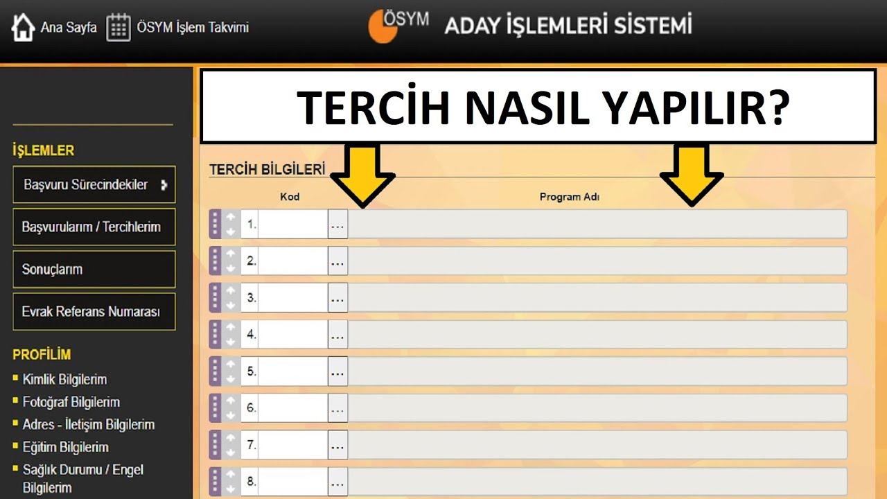 YKS TERCİHİ NASIL YAPILIR? (G&Ouml;R&Uuml;NT&Uuml;L&Uuml; ANLATIM) : B&Ouml;L&Uuml;M KODU BULMA- TERCİHLERİ SİSTEME GİRME