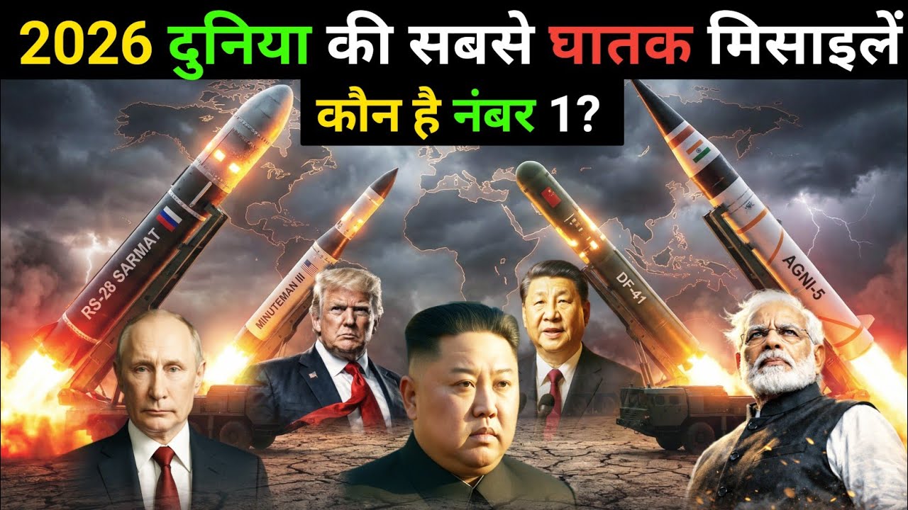 Top 10 Most Powerful Missiles in the World 2026 | दुनिया के टॉप 10 ताक़तवर मिसाइलें
