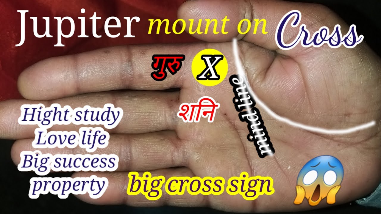 jupiter mount on cross | jupiter mount | guru parvat par cross | cross sign on jupiter | palmistry