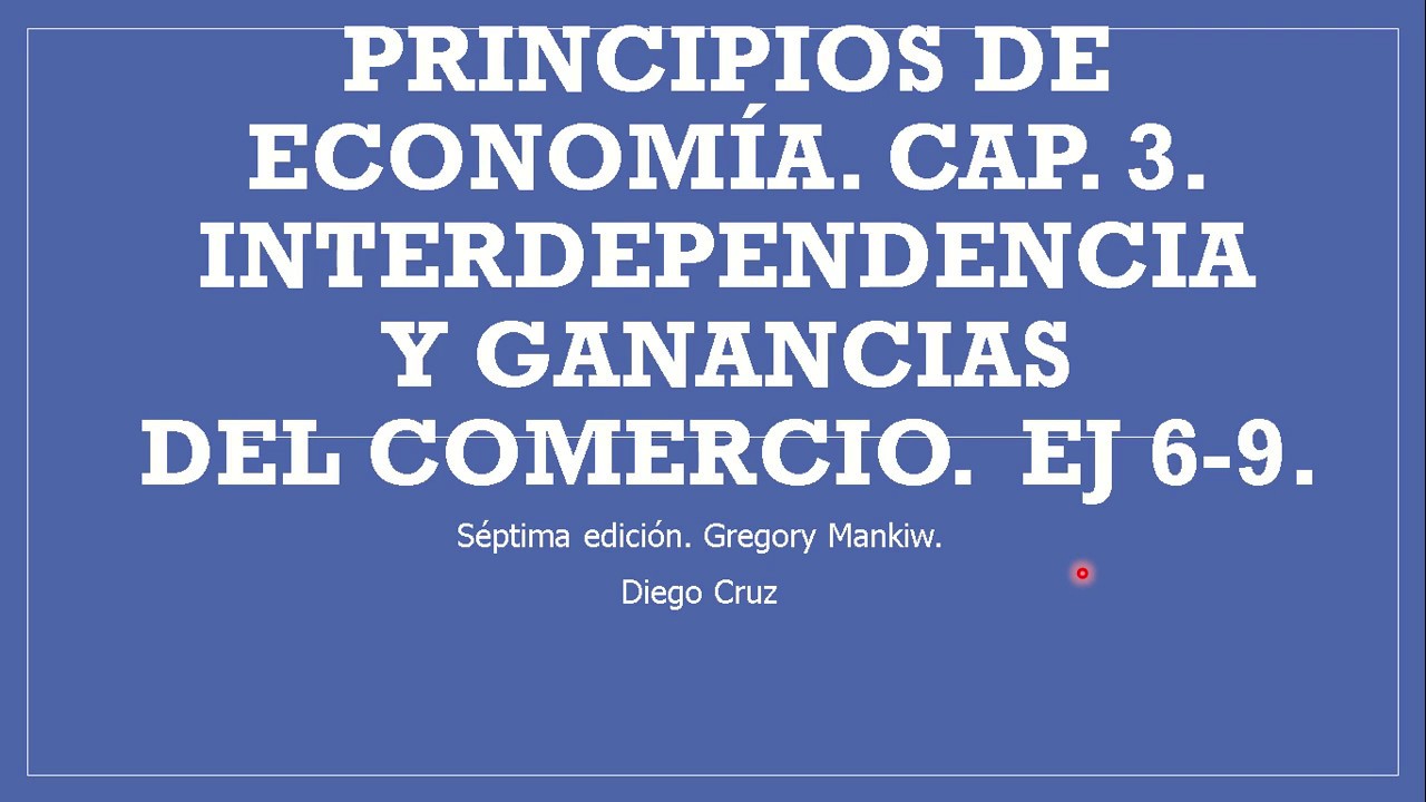 Cap. 3. Interdependencia y ganancias del comercio.  Ejercicios 6-9. Gregory Mankiw