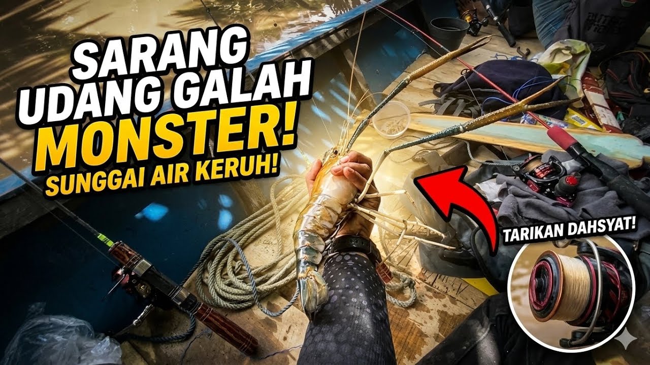 UDANG GALAH MONSTER SUNGAI AIR KERUH !!! || MANCING UDANG GALAH Eps. 04