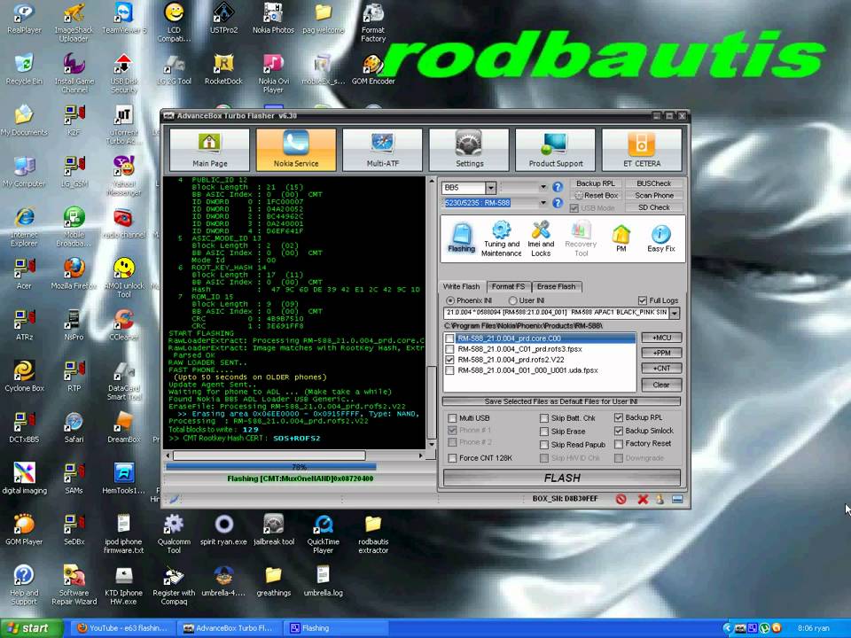 5230 RM-588 FLASHING PROCEDURE USING ATF {RODBAUTIS}