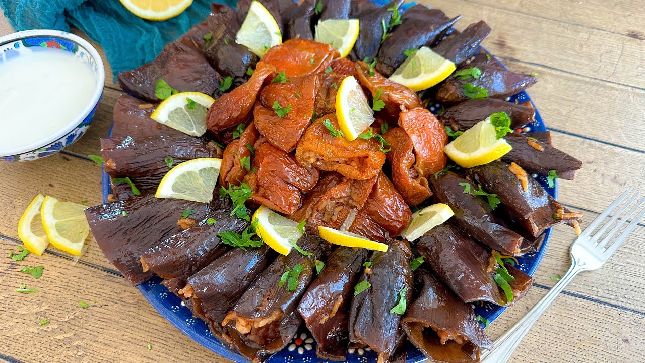 Gefüllte Auberginen und Paprika auf die türkische Art I Kuru Patlican ve Biber Dolmasi