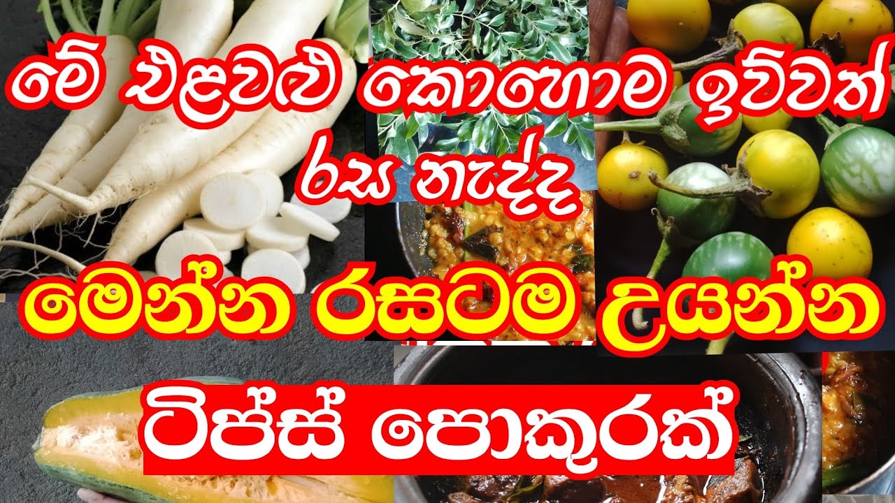 මේ එලවලු කොහොම ඉව්වත් රස නැද්ද..එහෙනම් මෙහෙම කරන්නකෝ../cooking tips
