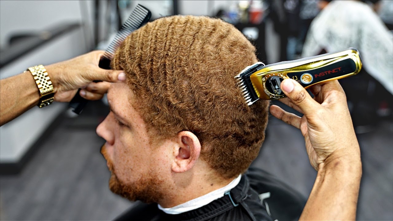 WHITE GUY WITH 360 WAVES HAIRCUT TUTORIAL: MID TAPER (ANYONE CAN GET WAVES)