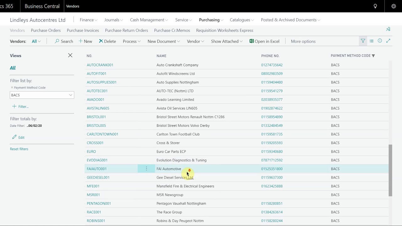 [Accountancy] Suggest Vendor Payments - Microsoft Dynamics 365 Business Central