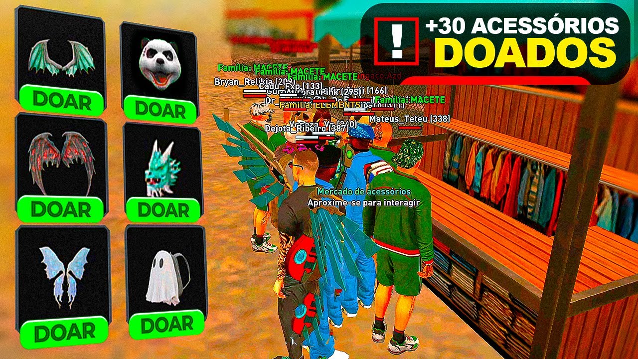 😲 FIZ a MAIOR DOAÇÃO de ACESSÓRIOS RAROS no RIO RISE RP (NOVO GTA RP MOBILE)