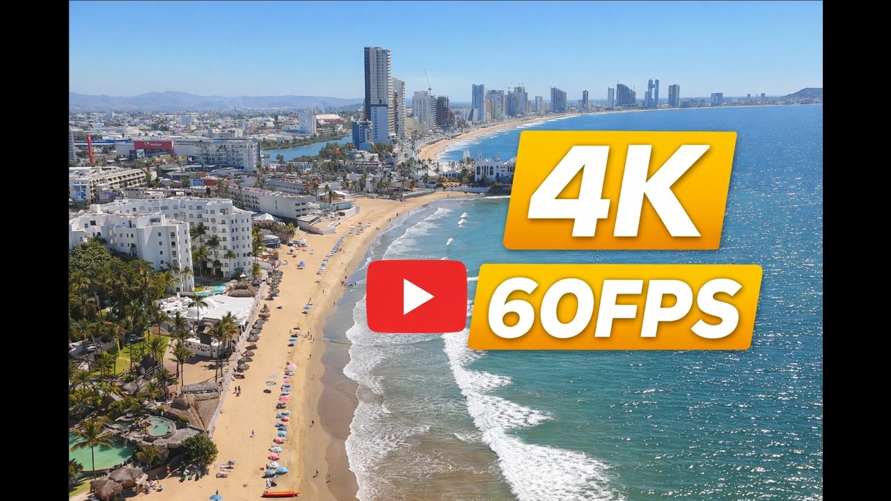 Mazatlán en 60FPS | Playas Doradas desde el Aire 🌊☀️
