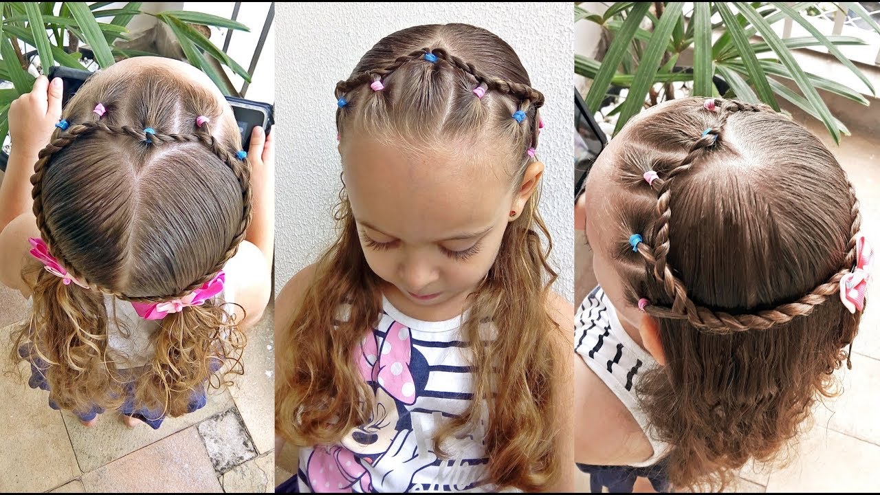 Penteado Infantil coroa de princesa e coração