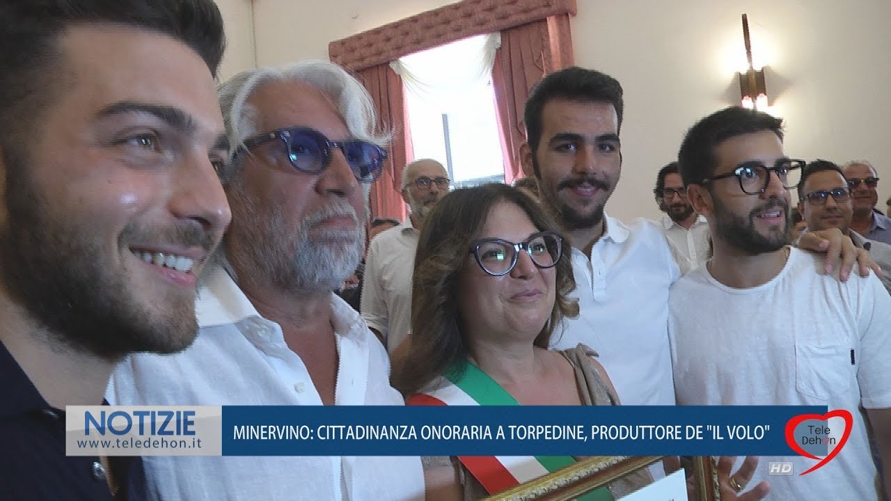 MINERVINO: CITTADINANZA ONORARIA A TORPEDINE, PRODUTTORE DE 