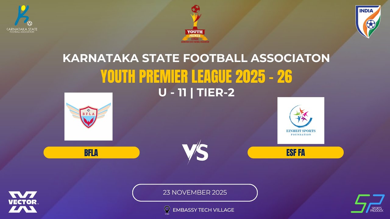 YPL 2025-25 | M4 | U-11 | ETV |Bangalore Football Legacy Academy (BFLA) Vs ESF Football Academy