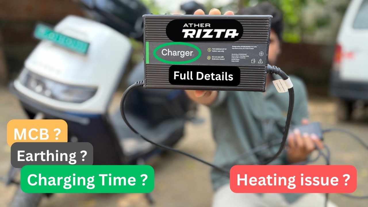 Ather Rizta Charger Full Details || Should We Need MCB & Earthing For EV Charging ?🔋|| charging test
