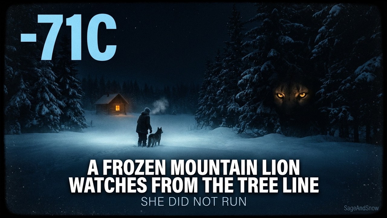 🥶❄️ At -71°C, A Frozen Mountain Lion Watches From the Tree Line | SageAndSnow