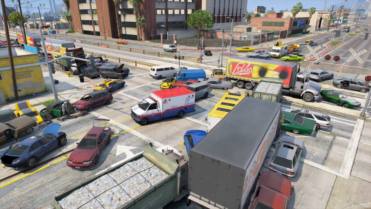 1Hour Los Santos Daily NPCs Traffic Jam- Grand Theft Auto V #23