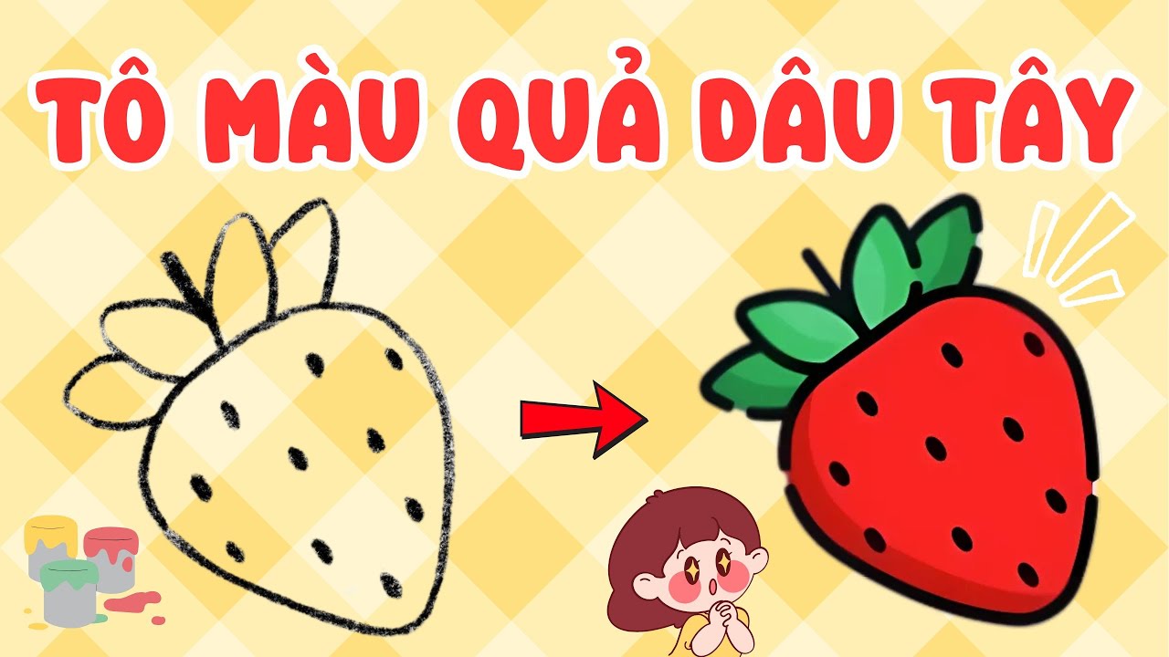 T&ocirc; M&agrave;u Quả D&acirc;u T&acirc;y Đ&aacute;ng Y&ecirc;u | Coloring Strawberry for Kids | Bubby Kids