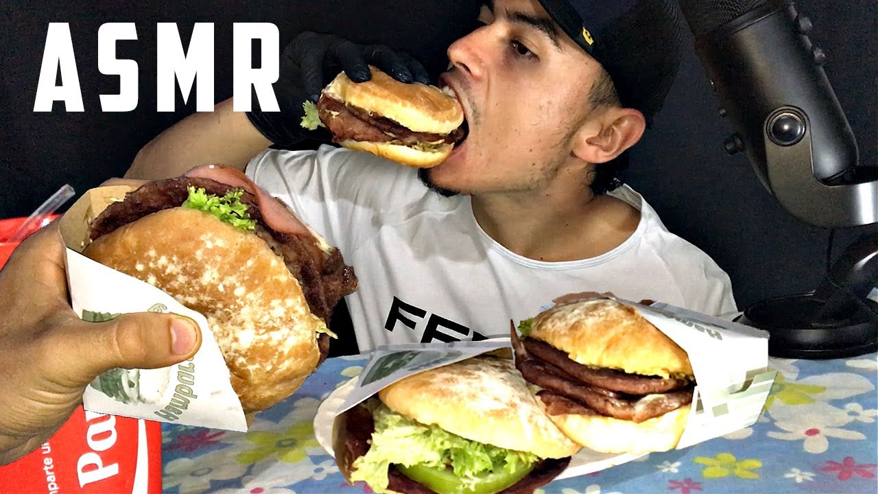 ASMR ESPA&Ntilde;OL DOBLE HAMBURGUESA | EATING TWO BURGER | DIEGO-COME