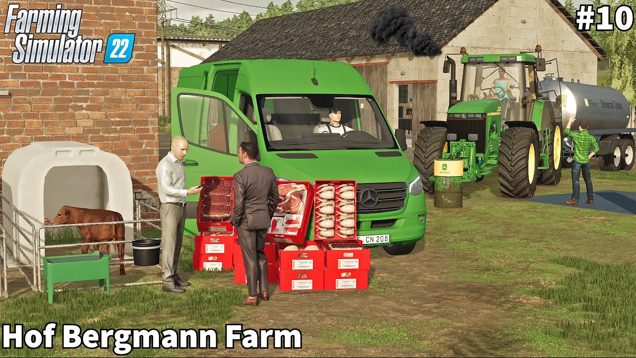 Moving Cows & Calves, Selling Pork, Poultry, Beef & Goat/Sheep Meet│Hof Bergmann│FS 22│Timelapse#10