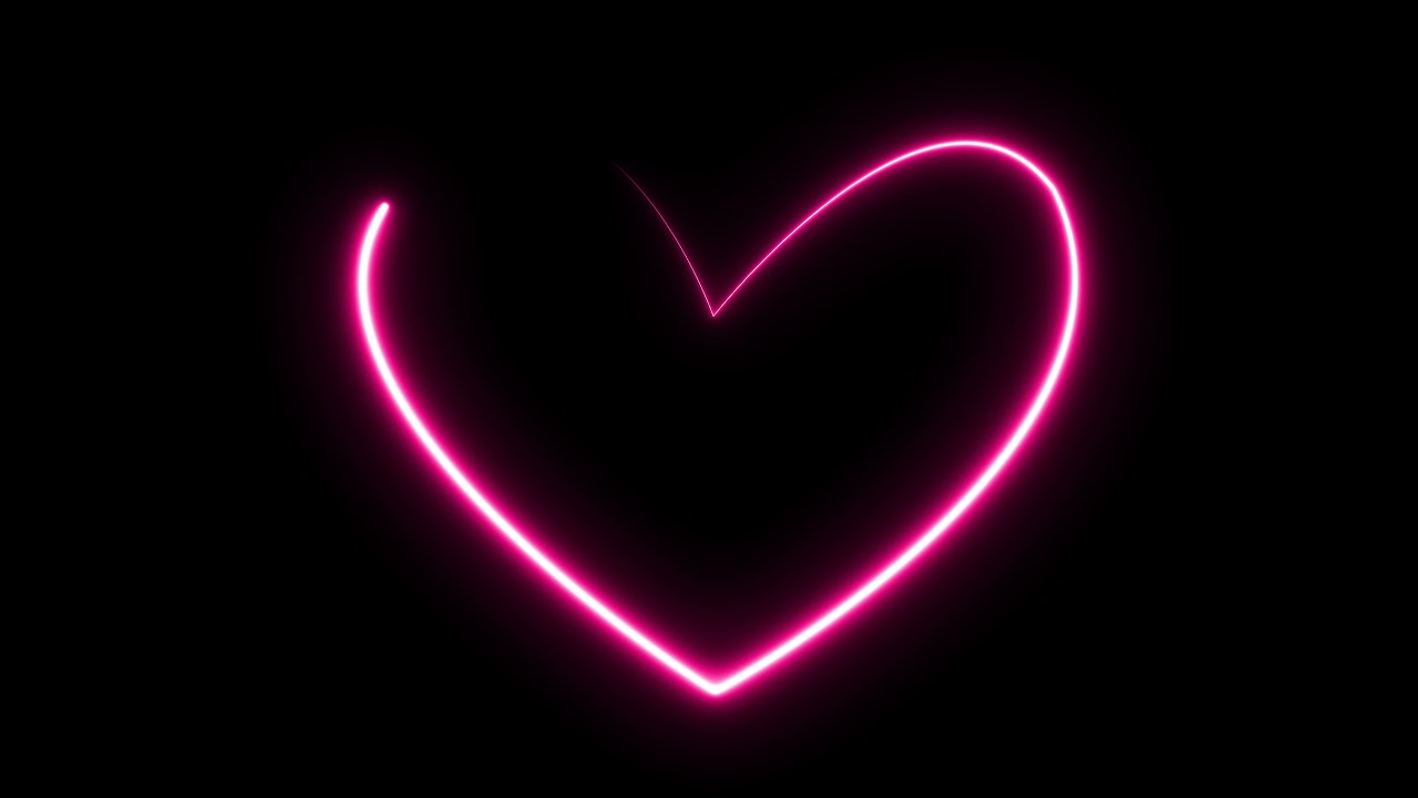 4k Abstract Neon Heart background video || no copyrights video