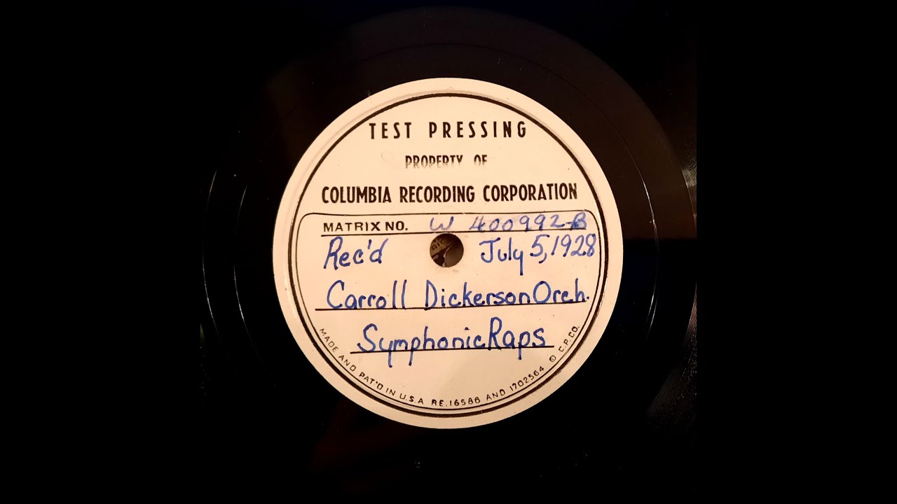 CARROLL DICKERSON'S SAVOYAGERS – SYMPHONIC RAPS – Brunswick TEST PRESSING 3990