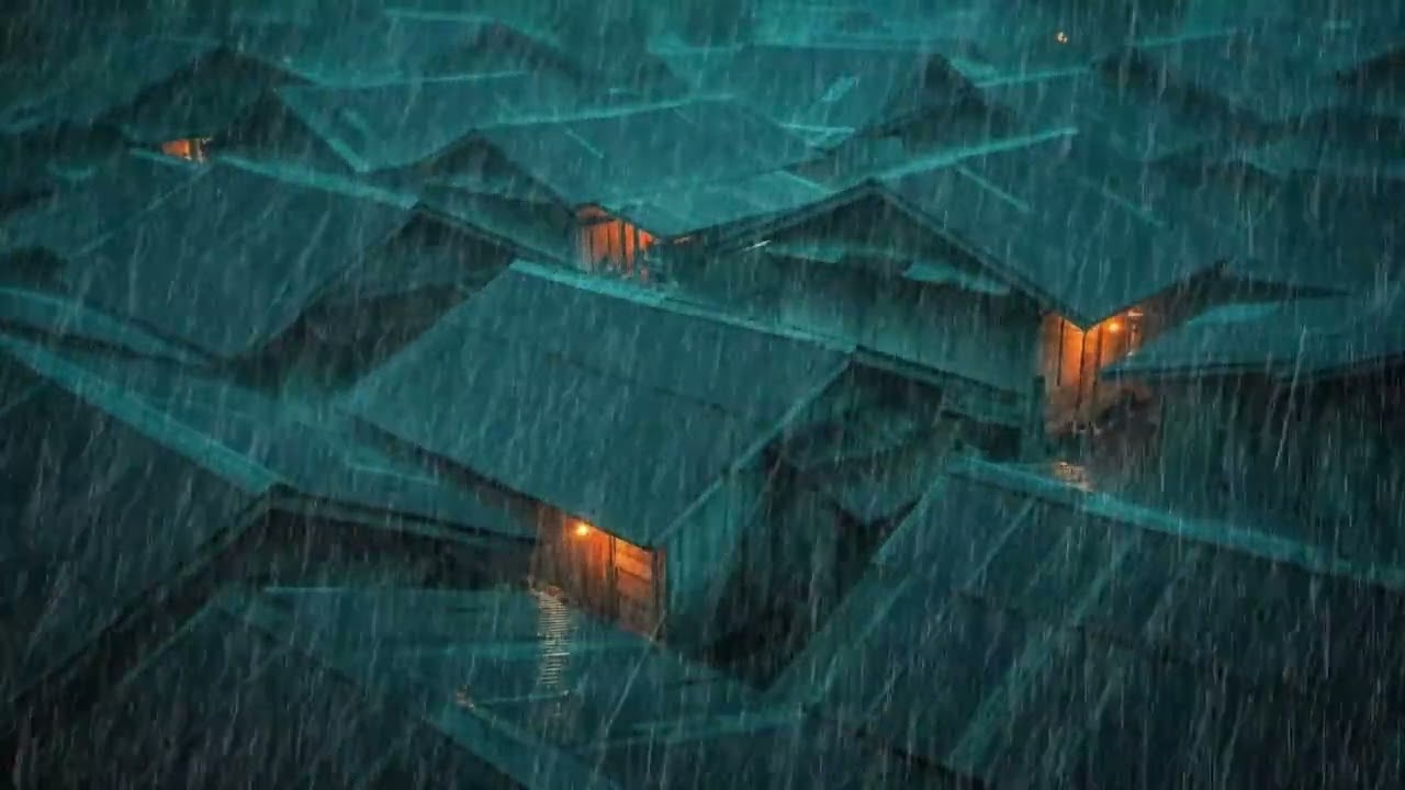 No Ads Rain Sounds for Sleeping - ASMR Dense Heavy Rain On Tin Roof for Chronic Insomnia Relief