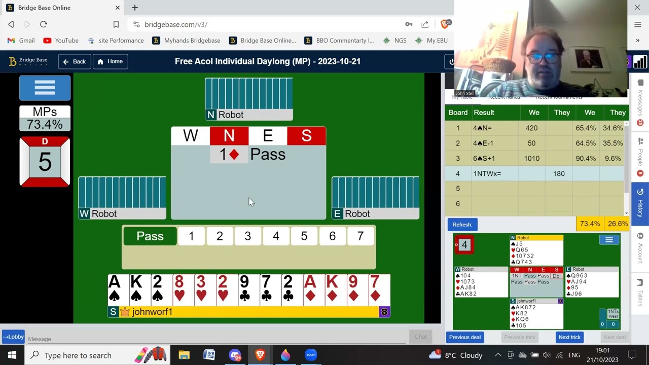 ACOL MP - nice hand to finish on - 21st October 2023