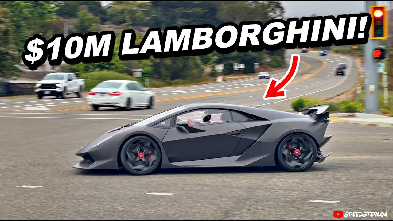 Chasing a $10M Lamborghini Sesto Elemento On the Streets! Start Up & Downshift Sound