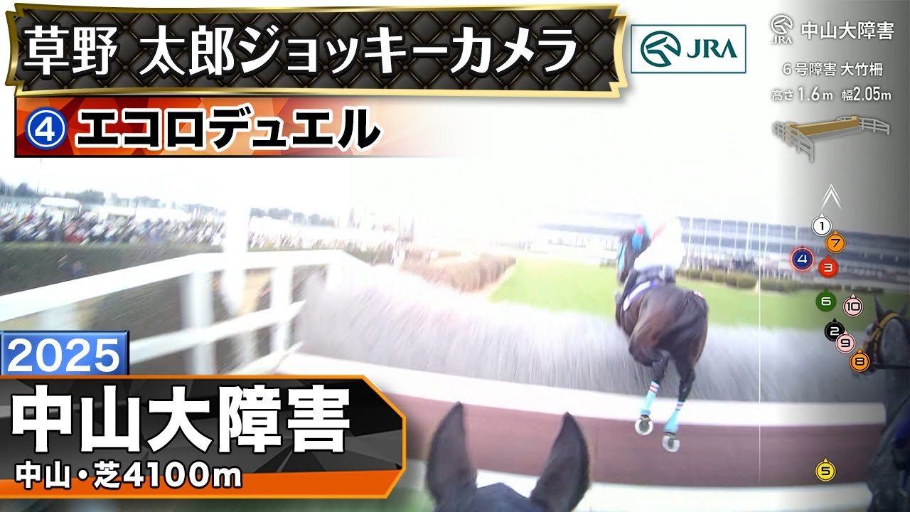 【ジョッキーカメラ】エコロデュエル騎乗の草野太郎騎手ジョッキーカメラ映像｜2025年中山大障害｜JRA公式