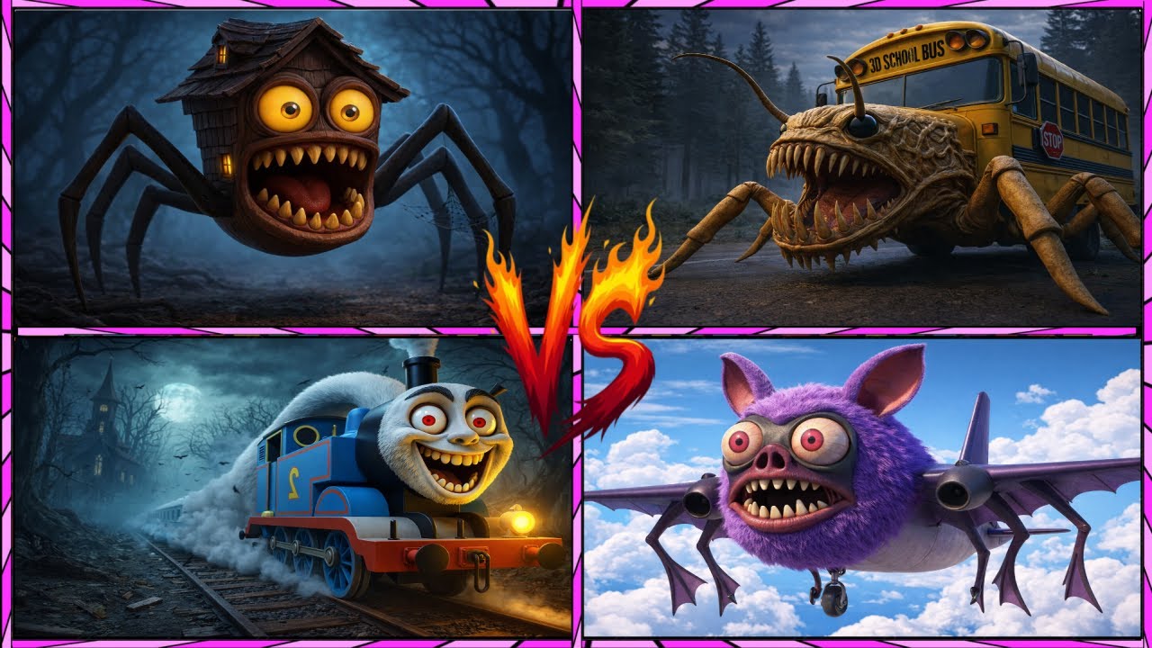 🚂👀😱 House Head 😱🆚 School Bus Eater 🆚 Thomas Train 🆚 Pinki Infected Sky- Coffin Dance Song🎶