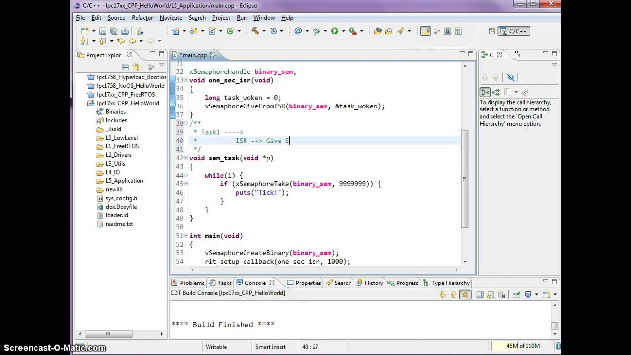 FreeRTOS Interrupt Processing using Semaphore