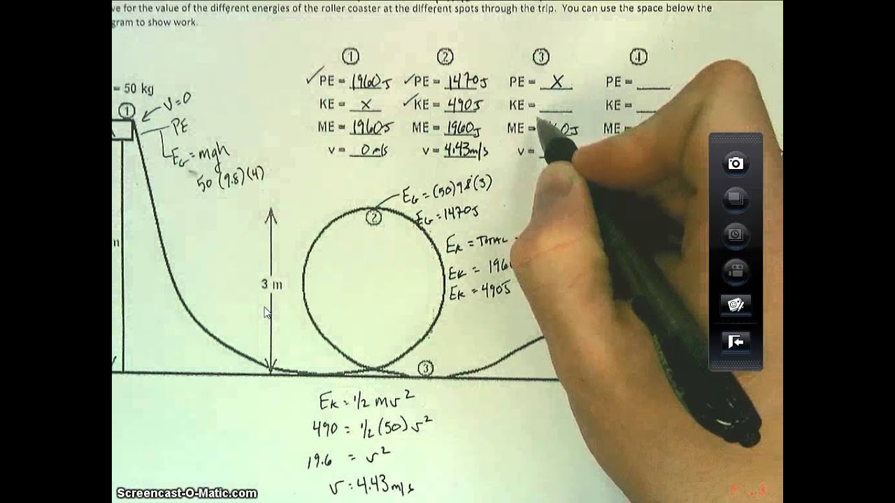 Conservation of Energy   Roller Coaster Example