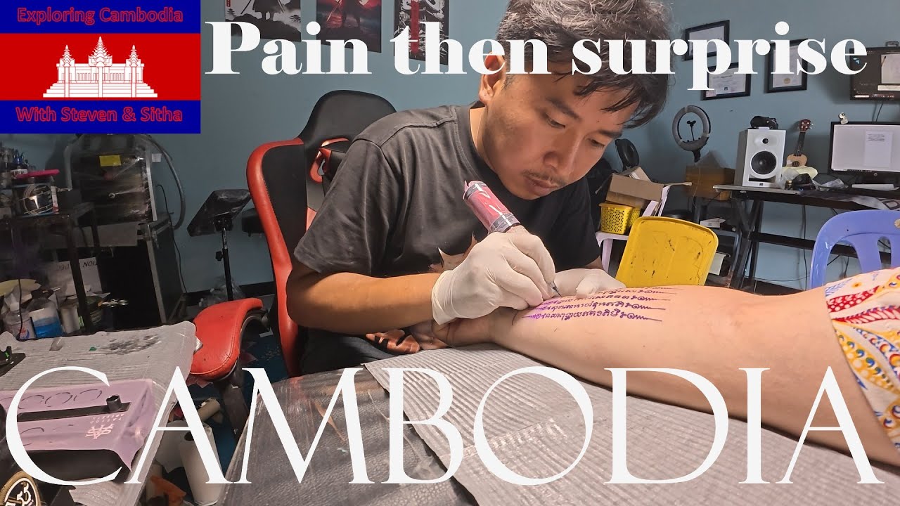 Getting a Traditional Tattoo in Pailin, Cambodia 🇰🇭 | $10 Tattoo Shock!