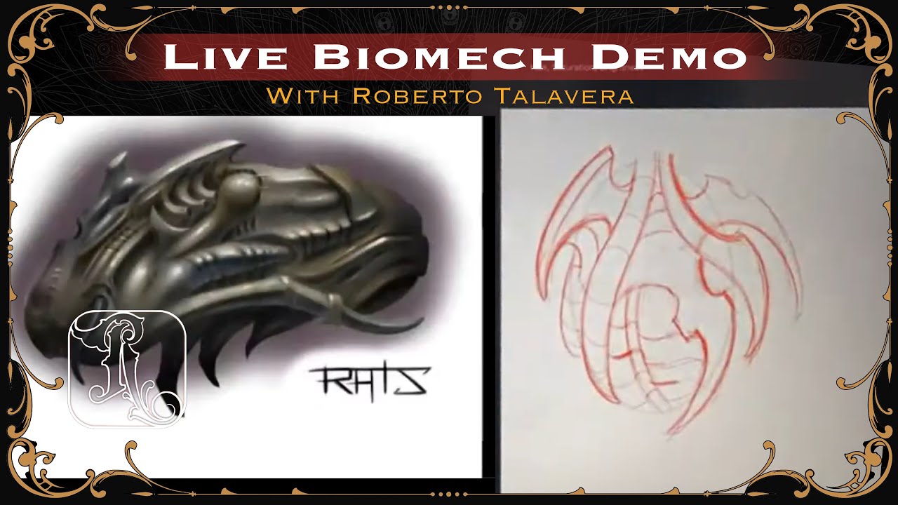 Biomechanical Tattoo Design - Live Biomech Demo with Roberto Talavera