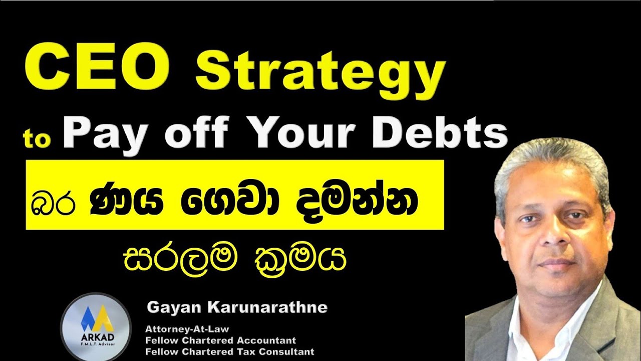 CEO strategy to pay off your debts. ණය බර ගෙවන්න  සරලම ක්‍රමය