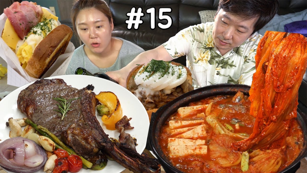 Daily life Mukbang | Ер.15 Употребление в пищу сайры кимчи джим, капли из яиц, стейк из томагавка