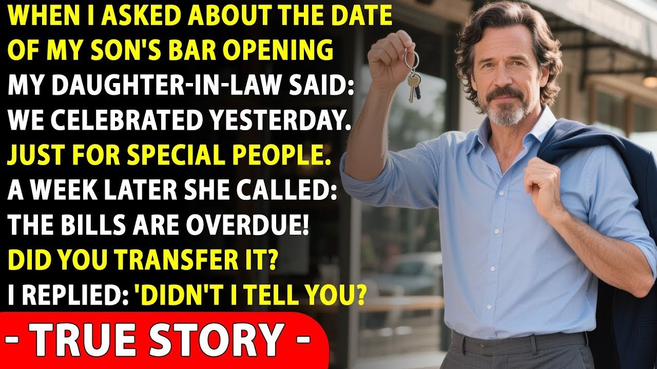I asked when my son’s bar opening was — and my daughter-in-law said: “We celebrated yesterday…