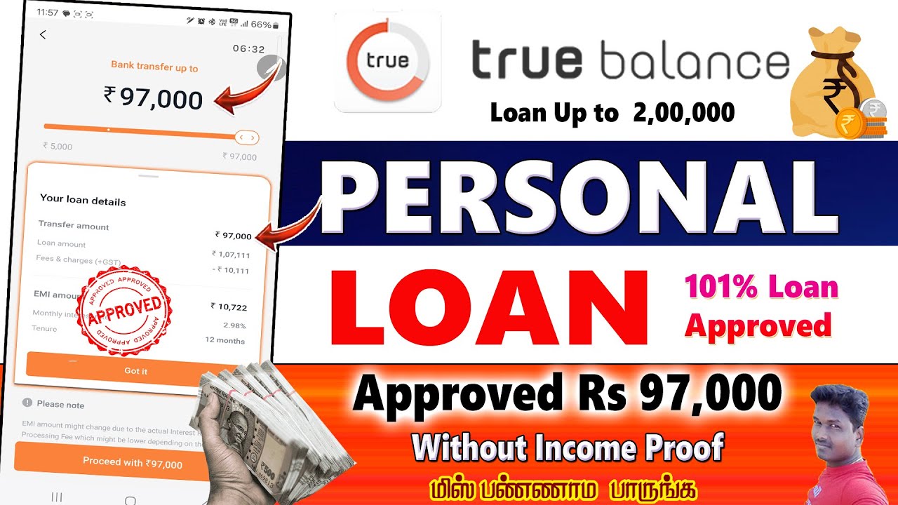 True Balance Loan Apply without Income proof dull details in Tamil@Tech and Technics